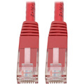 Eaton Tripp Lite Series Cat6 Gigabit Molded (UTP) Ethernet Cable (RJ45 M/M), PoE, Red, 50 ft. (15.24 m)
