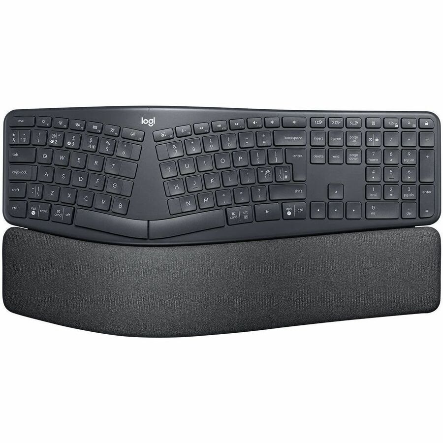 Logitech ERGO K860 Keyboard - Wireless Connectivity - USB Type A Interface - English (UK) - QWERTY Layout - Graphite