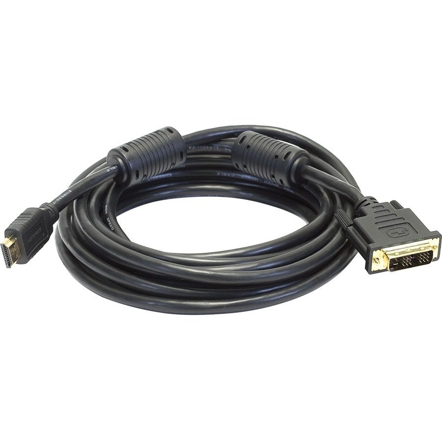 Monoprice 15ft 28AWG Standard HDMI to DVI Adapter Cable with Ferrite Cores, Black