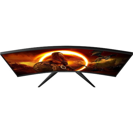 AOC C32G2ZE 32" Class Full HD Curved Screen Gaming LCD Monitor - 16:9 - Black/Red