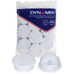 Dynamix 80mm Desk Grommet White - 10 Pack