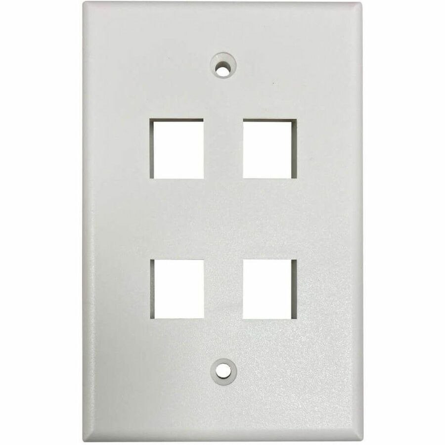 Eaton Tripp Lite Series Safe-IT 4-Port Single-Gang Keystone Wall Plate, Antibacterial, Ivory Matte, TAA