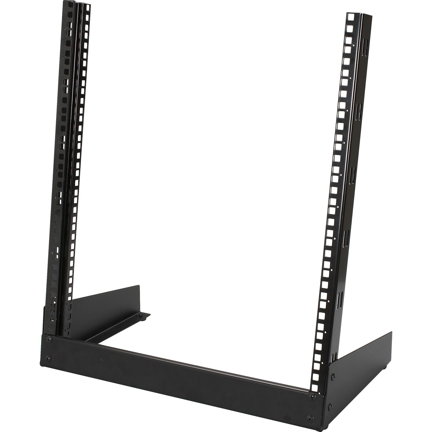 Black Box 12U 2-Post Rack, 19.8" x 11.6"D, 10-32 , TAPPED RAILS Holes, 360lbs