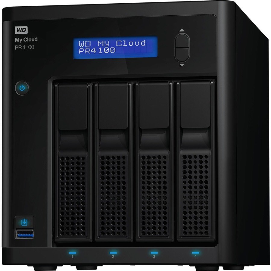WD My Cloud Pro PR4100 4 x Total Bays NAS Storage System - 8 TB HDD - Intel Pentium N3710 Quad-core (4 Core) 1.60 GHz - 4 GB RAM Desktop