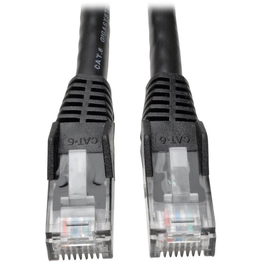 Eaton Tripp Lite Series Cat6 Gigabit Snagless Molded (UTP) Ethernet Cable (RJ45 M/M), PoE, Black, 100 ft. (30.5 m)