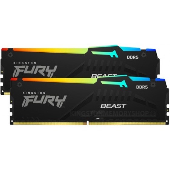 Kingston FURY Beast RAM Module for Motherboard, Computer - 32 GB (2 x 16GB) - DDR5-6000/PC5-48000 DDR5 SDRAM - 6000 MHz Single-rank Memory - CL36 - 1.35 V