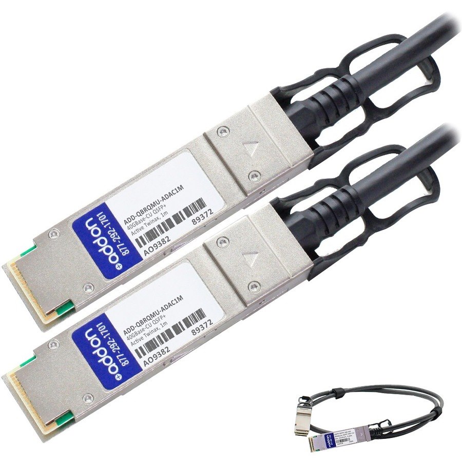 Brocade (Formerly) 40G-QSFP-QSFP-C-0101 to Multiple OEM Compatible TAA Compliant 40GBase-CU QSFP+ to QSFP+ Direct Attach Cable (Active Twinax, 1m)