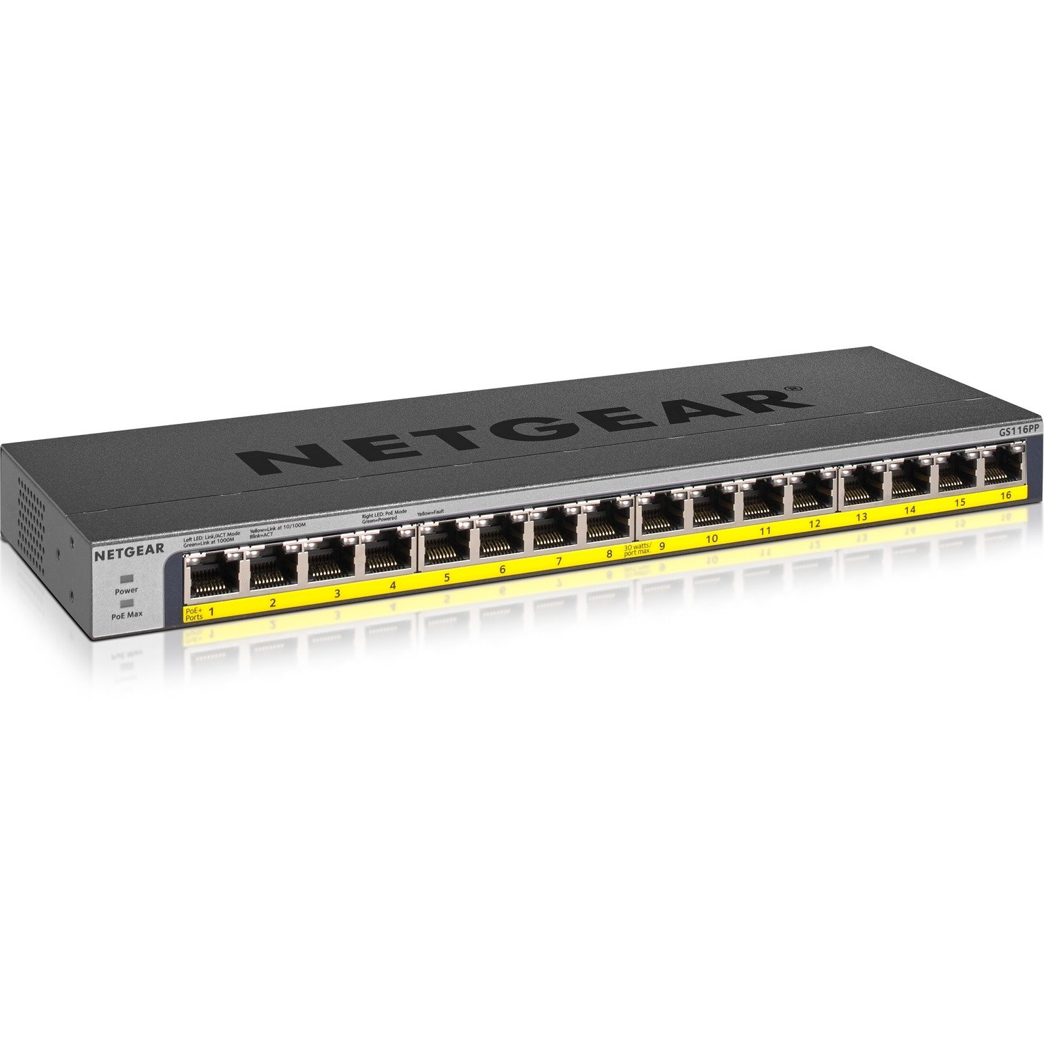 Netgear GS116PP 16 Ports Ethernet Switch - Gigabit Ethernet - 1000Base-T