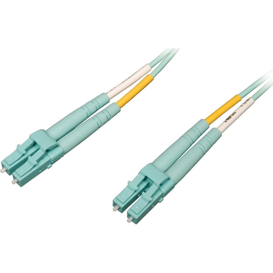 Eaton Tripp Lite Series 10Gb/40Gb/100Gb Duplex Multimode 50/125 OM4 LSZH Fiber Patch Cable (LC/LC), Aqua, 5M (16.4 ft.)