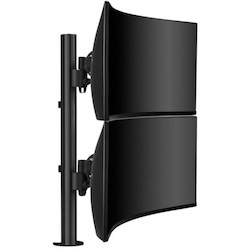 Atdec dual stack heavy monitor desk mount - Flat and Curved up to 49in - VESA 75x75, 100x100 - Black