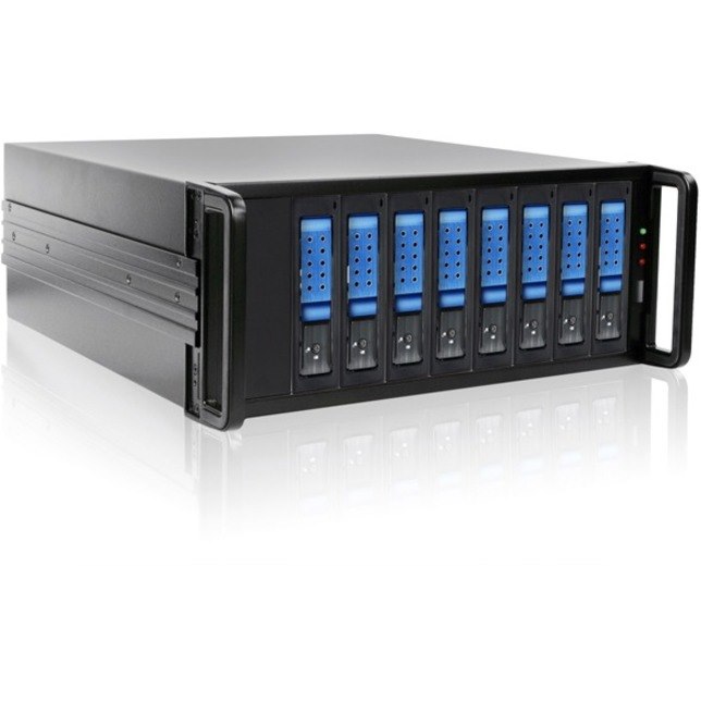 RAIDage JAGE480HDBL-DE Drive Enclosure 12Gb/s SAS, SATA/600 - Mini-SAS HD Host Interface - 4U Rack-mountable - Black, Blue