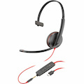 Poly Blackwire C3215 Monaural Headset +Carry Case TAA