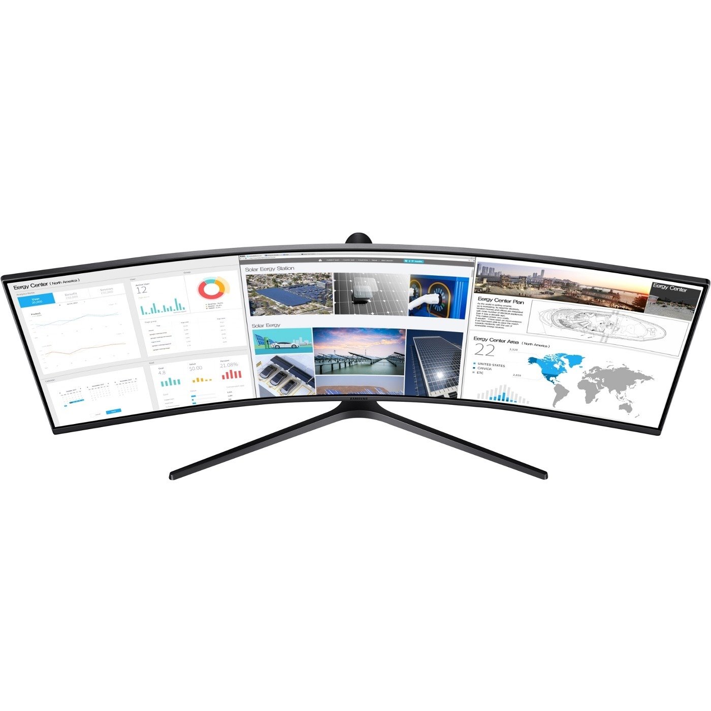 Samsung C49J89 49" Class Double Full HD (DFHD) Curved Screen LCD Monitor - 32:9 - Charcoal Black Hairline, Titanium