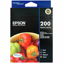 Epson DURABrite Ultra 200 Original Standard Yield Inkjet Ink Cartridge - Cyan, Magenta, Yellow, Black - 4 / Pack