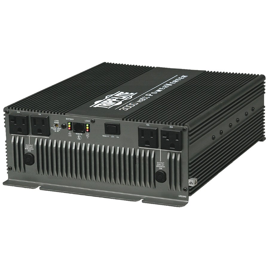 Tripp Lite Compact Inverter 3000W 12V Dc to 120V AC 4 Outlets 2x 5-15R 2x 5-20R