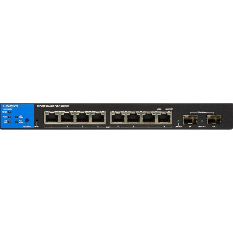 Linksys LGS310MPC 8 Ports Manageable Ethernet Switch - Gigabit Ethernet - 1000Base-T, 1000Base-X