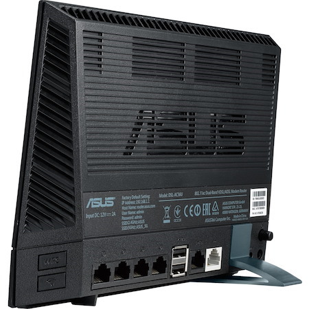 Asus DSL-AC56U Wi-Fi 5 IEEE 802.11ac ADSL2+, VDSL2, Ethernet, Cellular Modem/Wireless Router