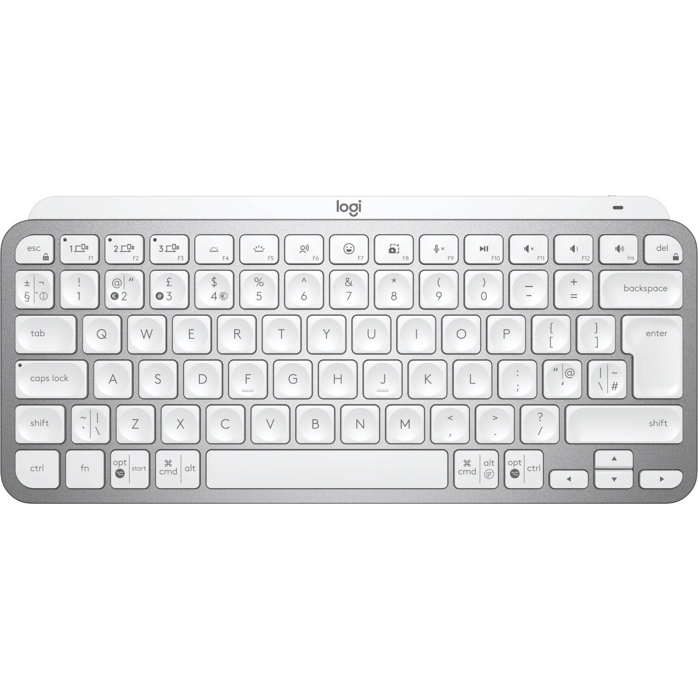 Logitech MX Keys Mini for Business Keyboard - Wireless Connectivity - English (UK) - QWERTY Layout - Pale Gray