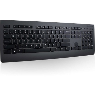 Lenovo Professional Keyboard - Wireless Connectivity - USB Interface - Swiss, French, German - Black