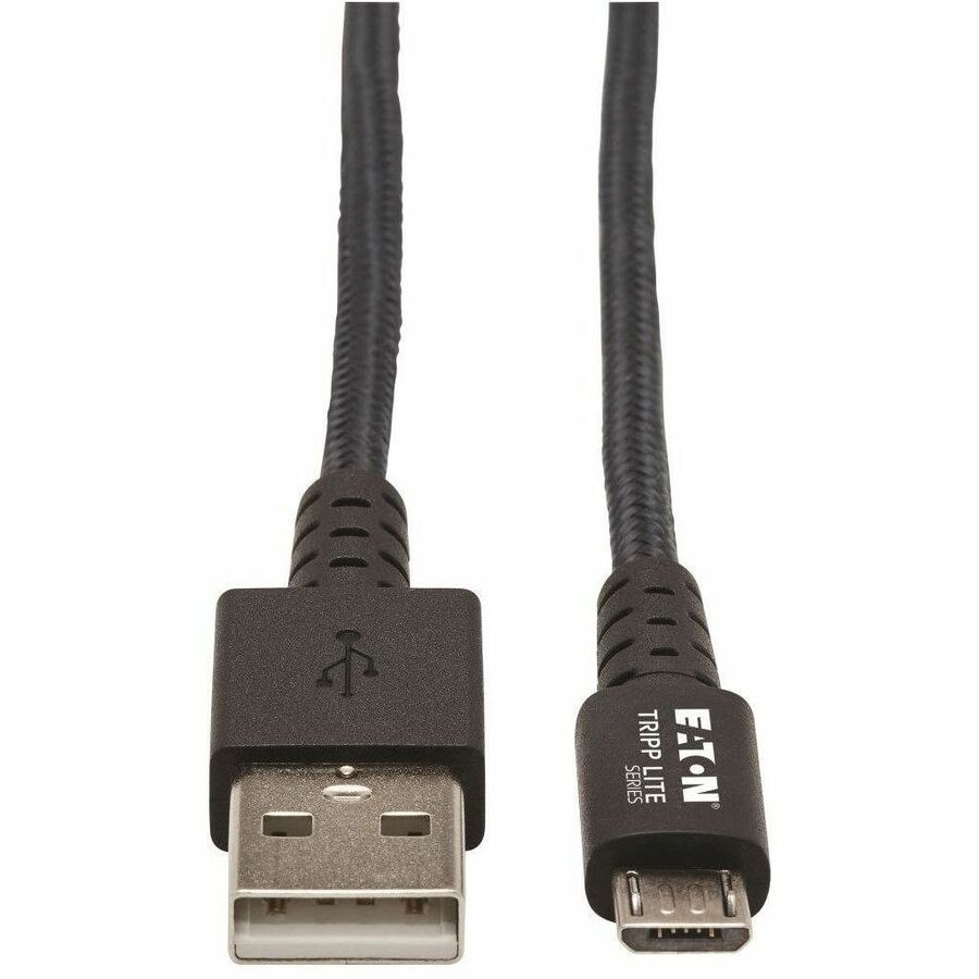 Eaton Tripp Lite Series Heavy-Duty USB 2.0 USB-A to Micro-B Cable - M/M, UHMWPE and Aramid Fibers, Gray, 3 ft. (0.91 m)