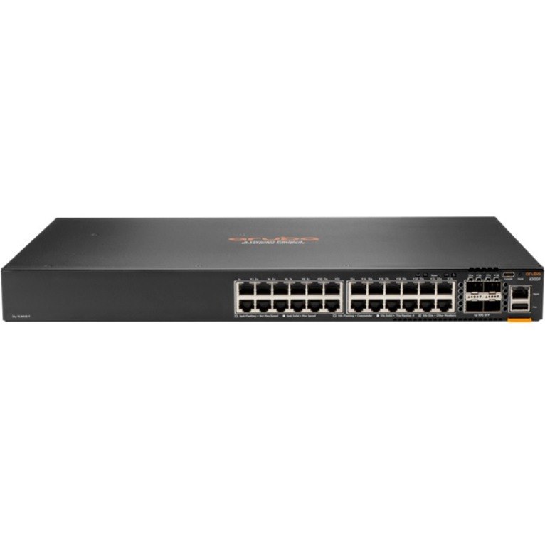 HPE 6300 24 Ports Manageable Layer 3 Switch - Gigabit Ethernet, 50 Gigabit Ethernet - 10/100/1000Base-T, 50GBase-X - TAA Compliant