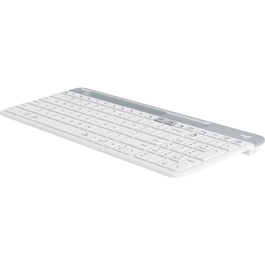 Logitech K580 Keyboard - Wireless Connectivity - USB Interface - Off White