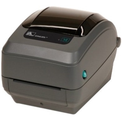 Zebra GX430t Desktop Thermal Transfer Printer - Monochrome - Label Print - Ethernet - USB - Serial - With Cutter