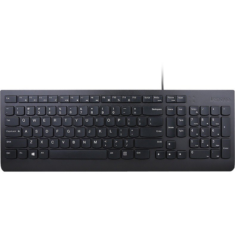 Lenovo Essential Keyboard - Cable Connectivity - USB Interface - German - QWERTZ Layout - Black