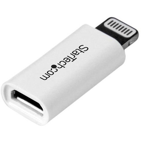 StarTech.com White Apple 8-pin Lightning Connector to Micro USB Adapter for iPhone / iPod / iPad