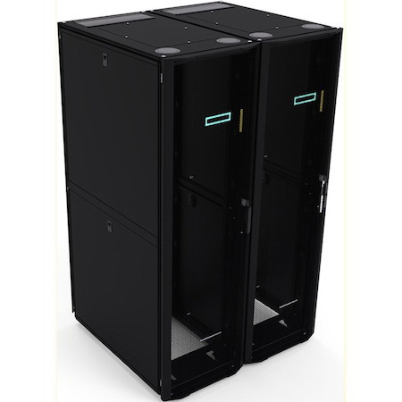 HPE Enterprise 48U Floor Standing Rack Cabinet for Server, KVM Switch - Black, Silver