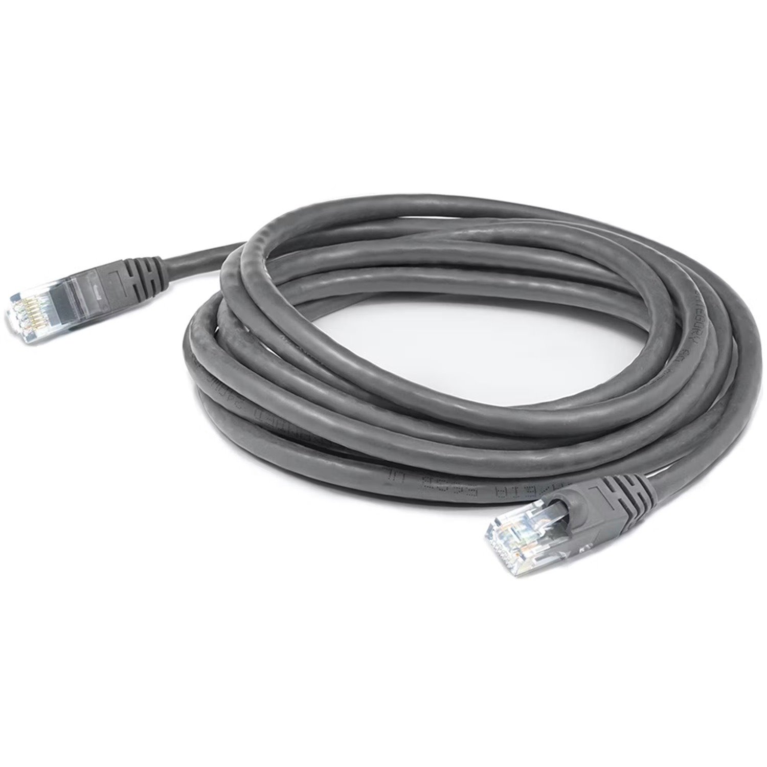 AddOn 25ft Gray CAT 6 PVC Ethernet Cable Snagless Bubble Boot RJ-45 M/M