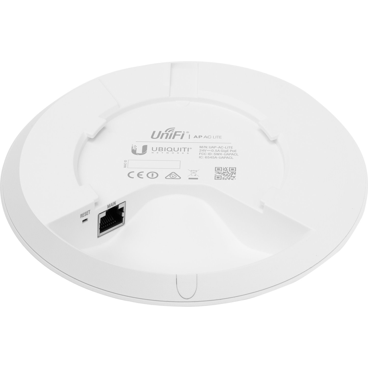 Ubiquiti UniFi Ac Lite 802.11Ac Dual Radio Access Point, 2.4GHz @ 300Mbps, 5GHz @ 867Mbps, 1167Mbps Total, Range Up To 122M