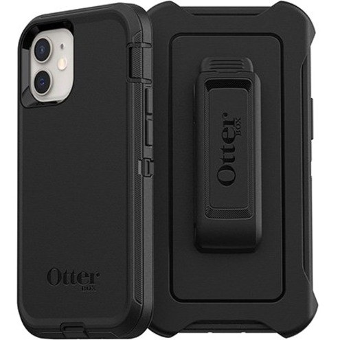 OtterBox Defender Rugged Carrying Case (Holster) Apple iPhone 12 mini Smartphone - Black
