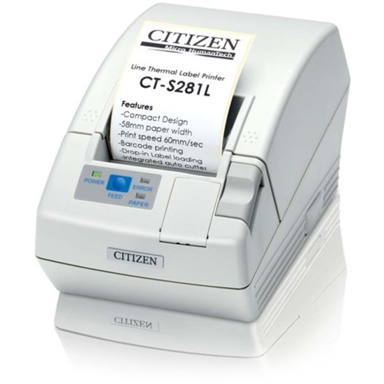 Citizen CT-S281 Desktop Direct Thermal Printer - Monochrome - Receipt Print - USB - With Cutter - White