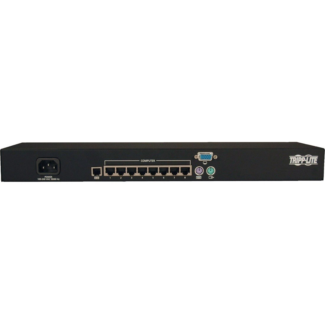 Tripp Lite by Eaton NetCommander 8-Port Cat5 KVM Switch 1U Rack-Mount with PS2 to USB Input Adapter