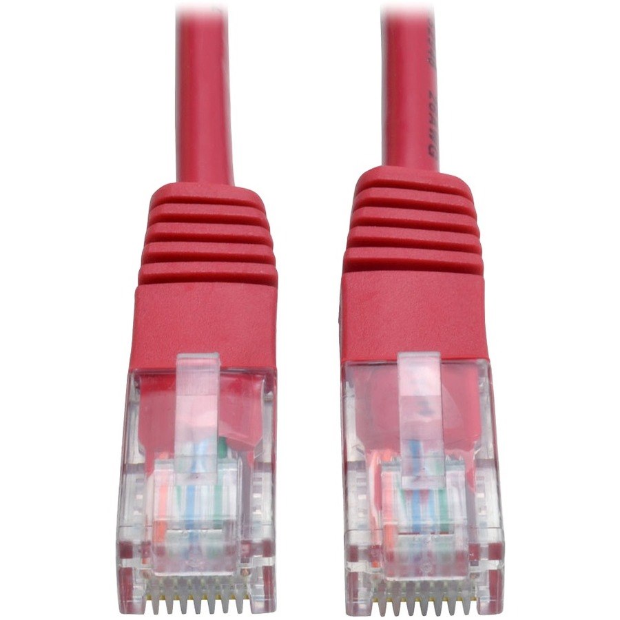 Tripp Lite Cat5e 350 MHz Molded (UTP) Ethernet Cable (RJ45 M/M) PoE Red 25 ft. (7.62 m)
