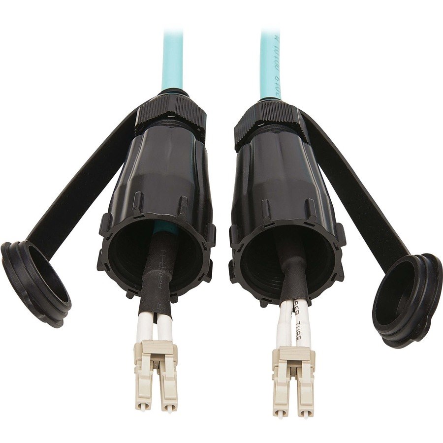 Eaton Tripp Lite Series 10Gb Rigid Industrial Duplex Multimode 50/125 OM3 Fiber Patch Cable (LC/LC) - IP68, Aqua, 10 m (32.8 ft.)