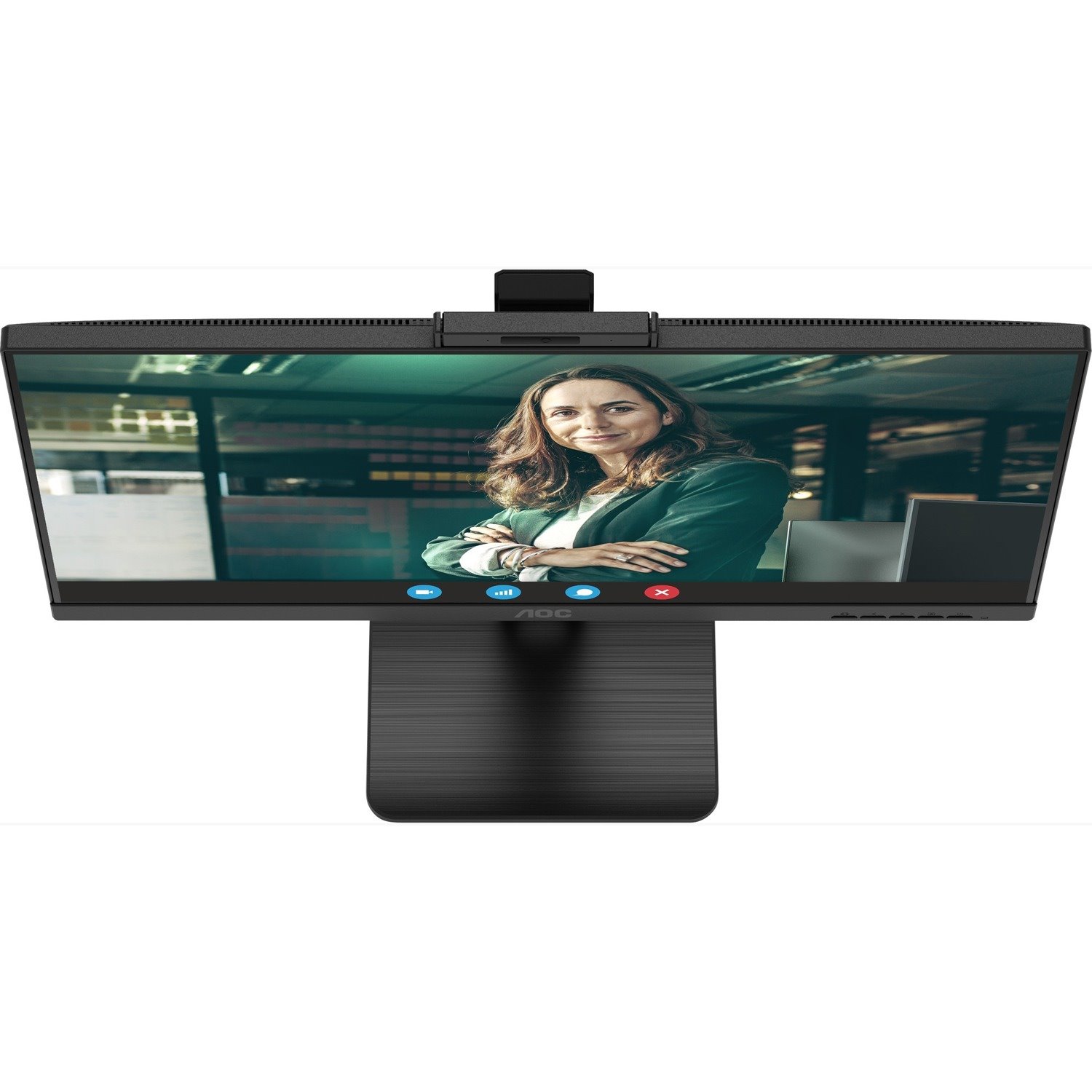 AOC 24P3QW 24" Class Webcam Full HD LCD Monitor - 16:9 - Textured Black