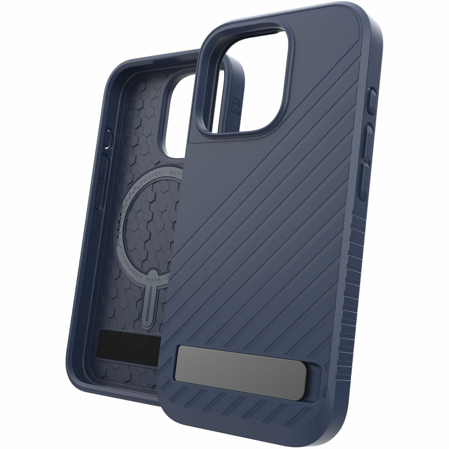 ZAGG Denali Snap with Kickstand Phone Case for Apple iPhone 16 Pro-Navy