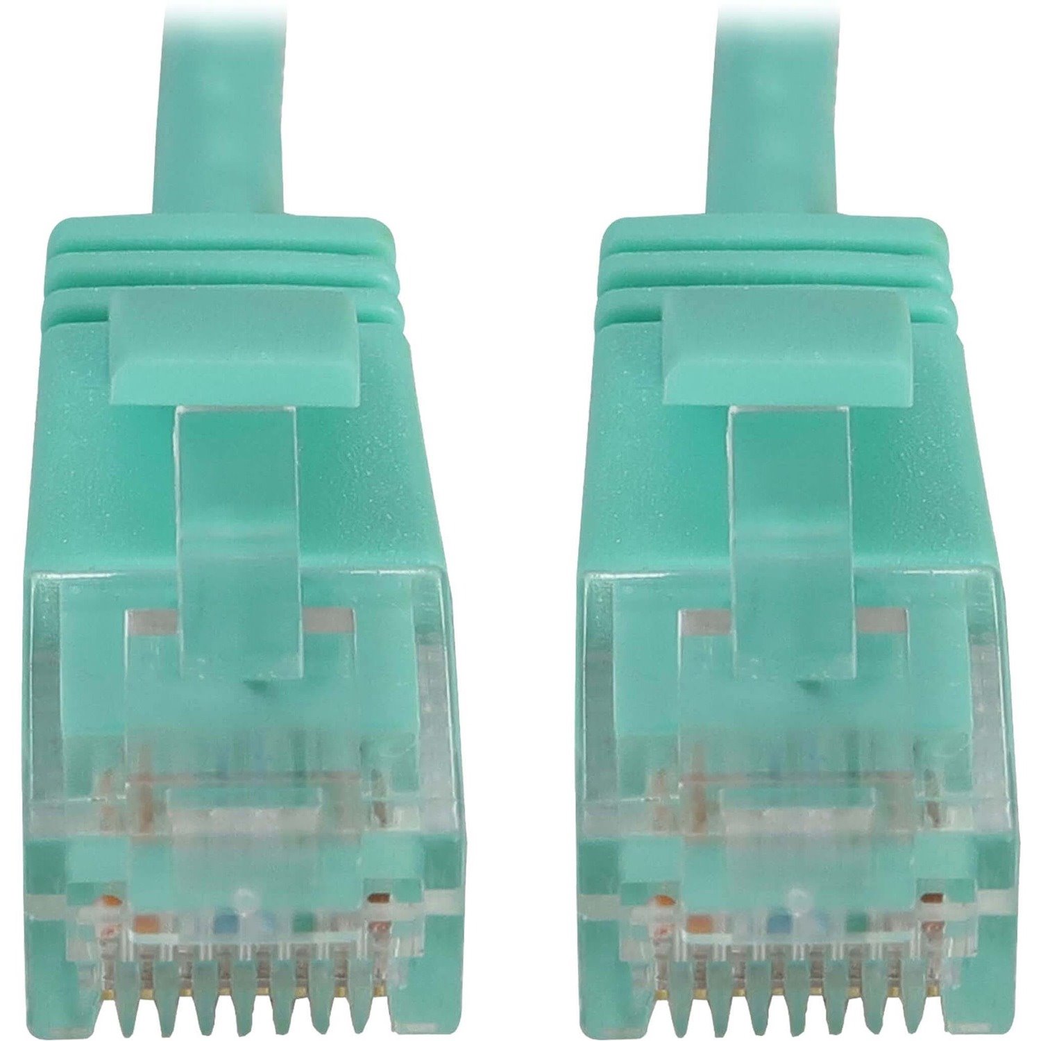 Eaton Tripp Lite Series Cat6a 10G Snagless Molded Slim UTP Ethernet Cable (RJ45 M/M), PoE, Aqua, 10 ft. (3.1 m)