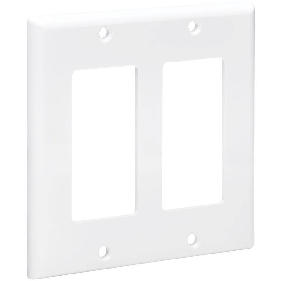 Tripp Lite by Eaton Double-Gang Faceplate, Decora Style - Vertical, White