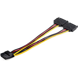 StarTech.com Dual SATA to LP4 Power Doubler Cable Adapter, SATA to 4 Pin LP4 Internal PC Peripheral Power Supply Connector, 9 Amps/108W