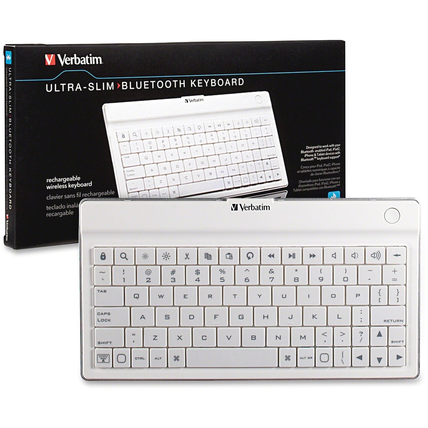 Verbatim 97754 Keyboard - Wireless Connectivity - White