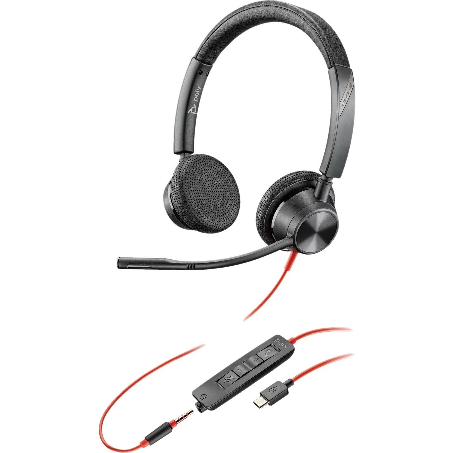 Plantronics Blackwire BW3325-M USB-C Wired Over-the-head Stereo Headset