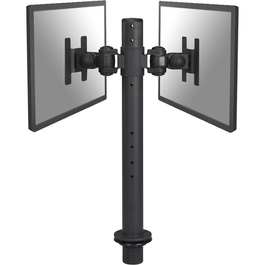 Newstar Tilt/Turn/Rotate Dual Desk Mount (grommet) for two 10-27" Monitor Screens BACK TO BACK, Height Adjustable - Black