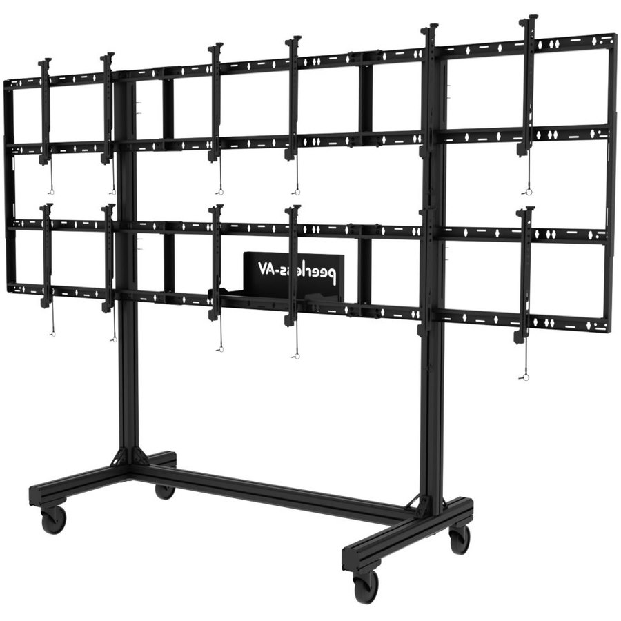 Peerless-AV Portable Video Wall Cart 2x2 and 3x2 Configuration for 46" to 55" Displays