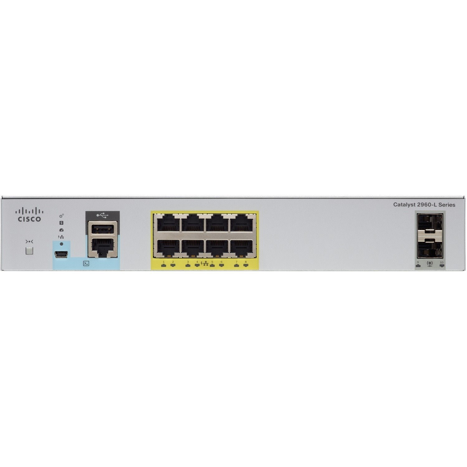 Cisco Catalyst 2960-L 8 Ports Manageable Ethernet Switch - Gigabit Ethernet - 10/100/1000Base-T, 1000Base-X - Refurbished
