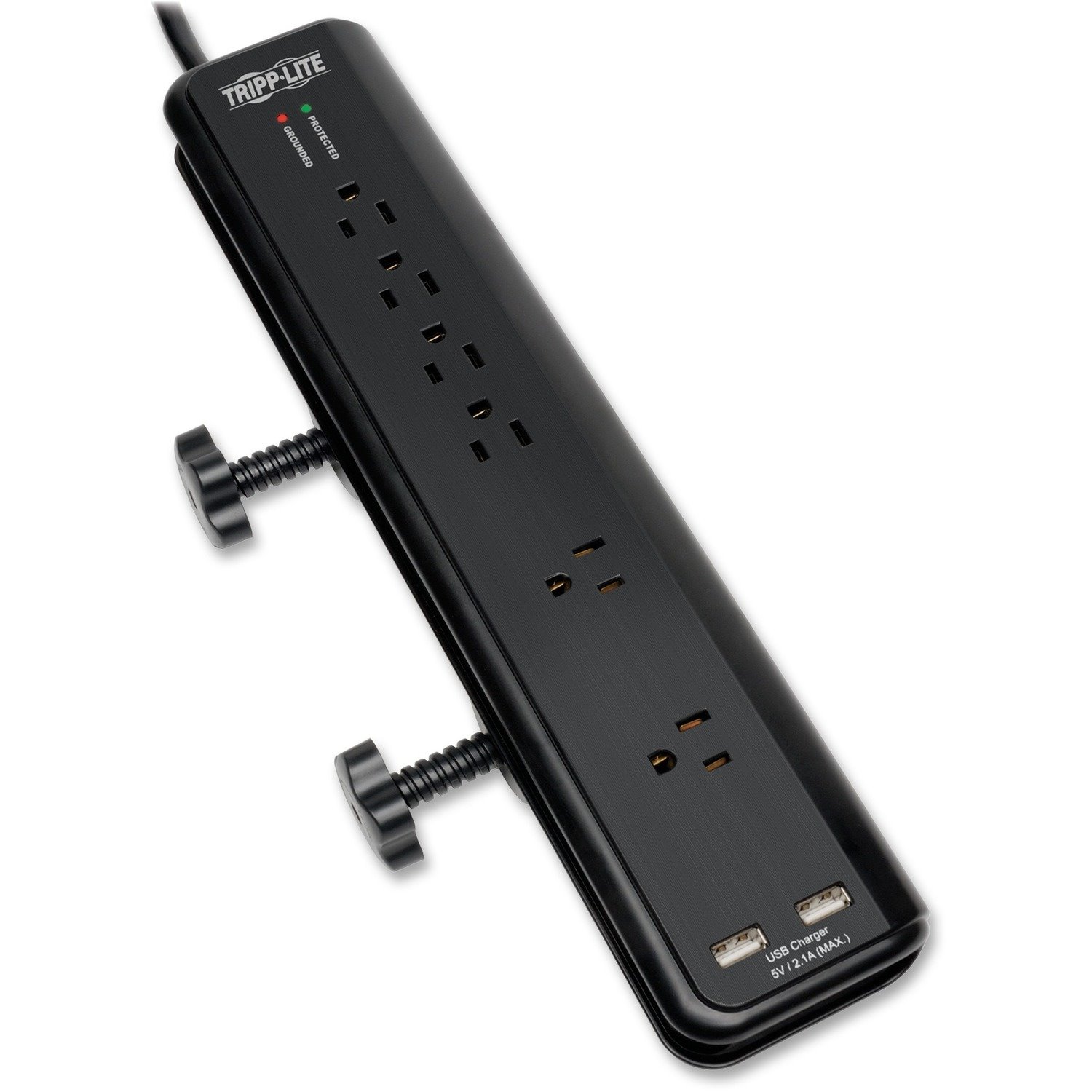 Tripp Lite Surge Protector Power Strip Desk Mount 120V USB 6 Outlet 6' Cord