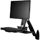 StarTech.com Wall Mount Workstation, Full Motion Standing Desk, Ergonomic Height Adjustable Monitor & Keyboard Tray Arm, For VESA Display