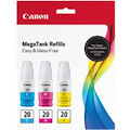 Canon GI-20 CMY Ink Bottle Value Pack